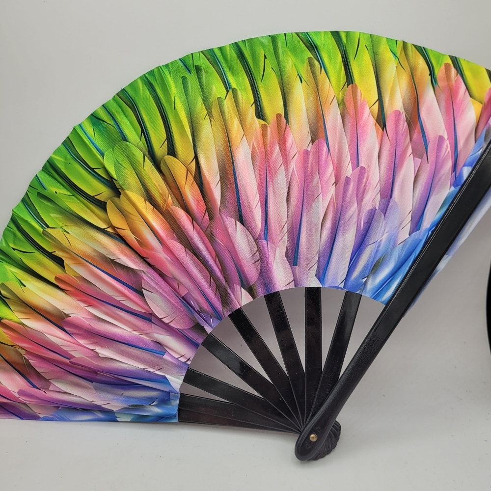 13 Inch Bright Colored Fan Mrs Roper Fan - Picture 7 of 7